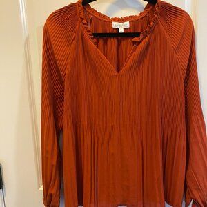 Grace&Lace Alayah Accordion Flowing Button Long Sleeve Oversize Spice Women's S